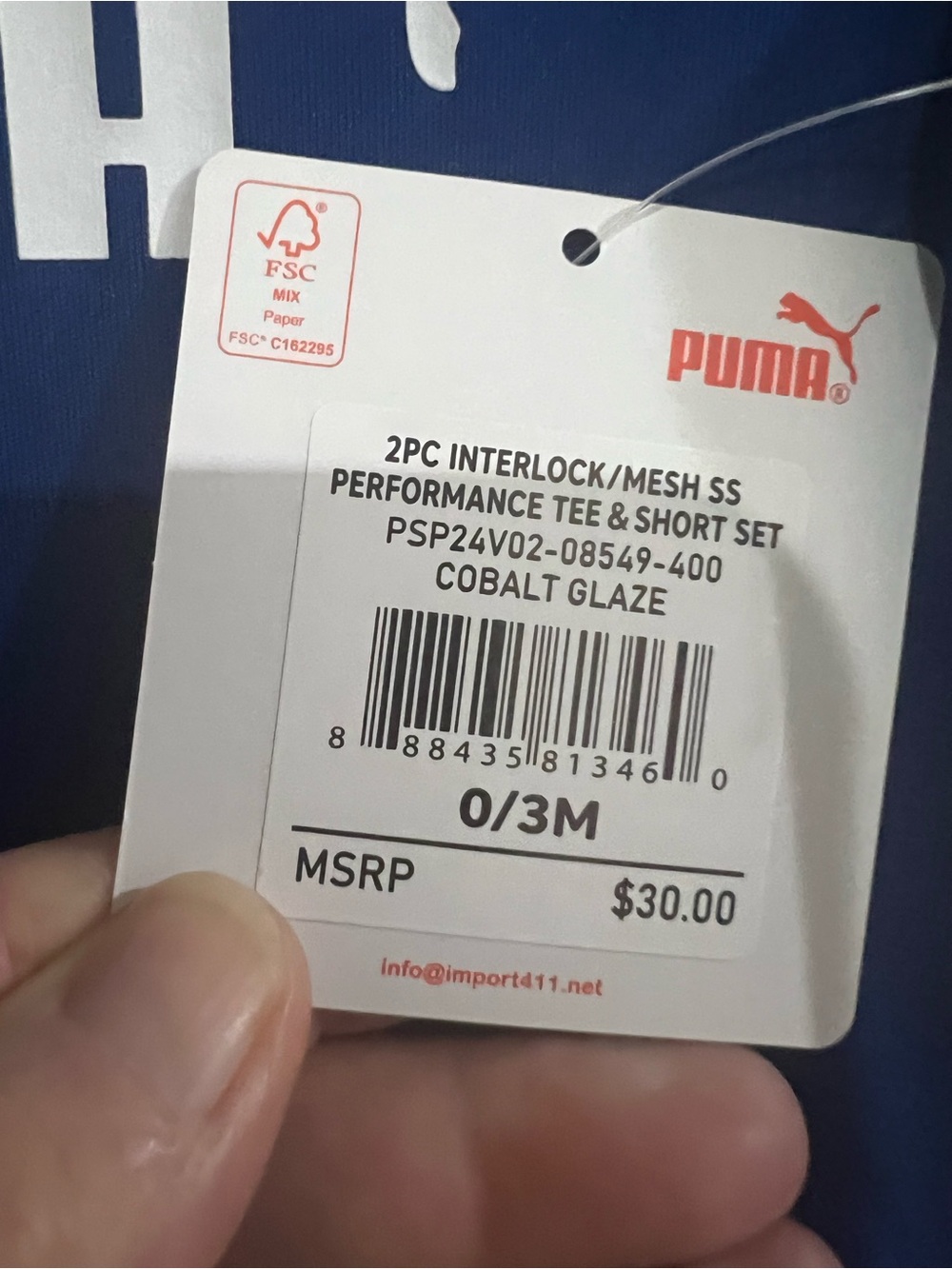 Puma Toddler Royal Blue Logo Short Set - Picture 3 of 3